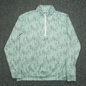 Waggle Pullover Mens Large Green Forest Trees Hunting Quarter Zip Performance
